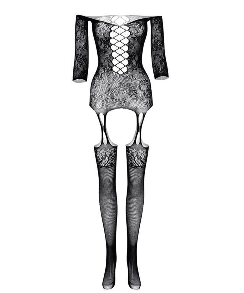 Buitifo mesh bodysuit woman plus size crotchless sexy sleepwear soft lingerie women