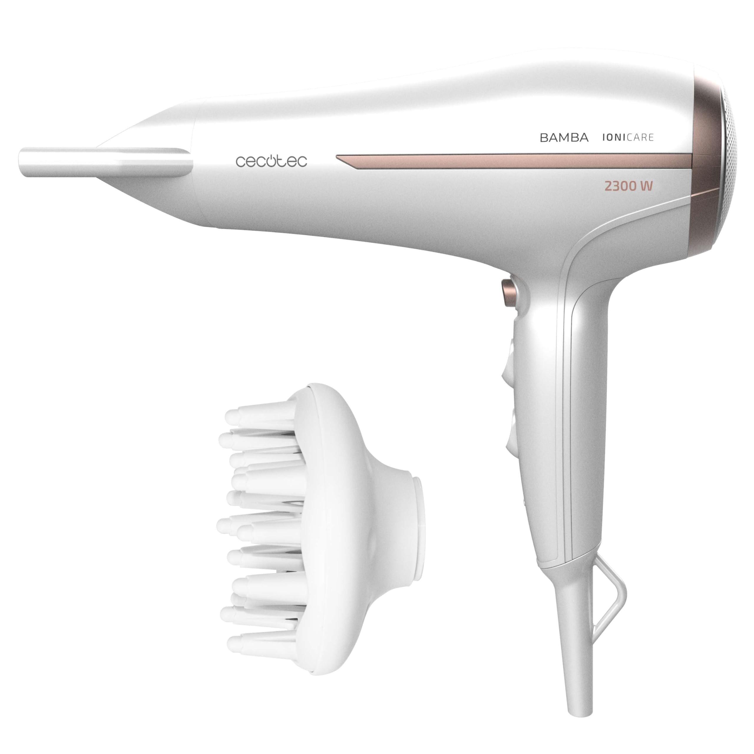 Cecotec Bamba IoniCare 5200 Aura Black Ionic Hair Dryer. 2300W, Concentrator and Diffuser, Frizz Free Hair, DC Motor, Real Ion, High Air Flow, 2 Speeds and 3 Temperatures