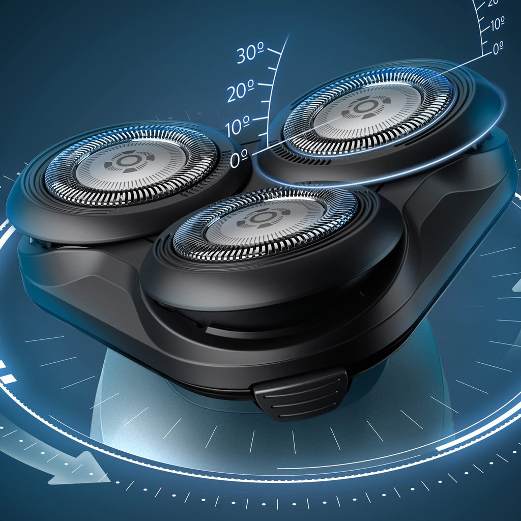 Philips 5000 Series Men's Electric Shaver, Beard Shaver with Trimmer, 27 Blades, 360° Flexible Head, 50 min Use, Dry and Wet, Rechargeable, Case, S5466/18, Blue Black