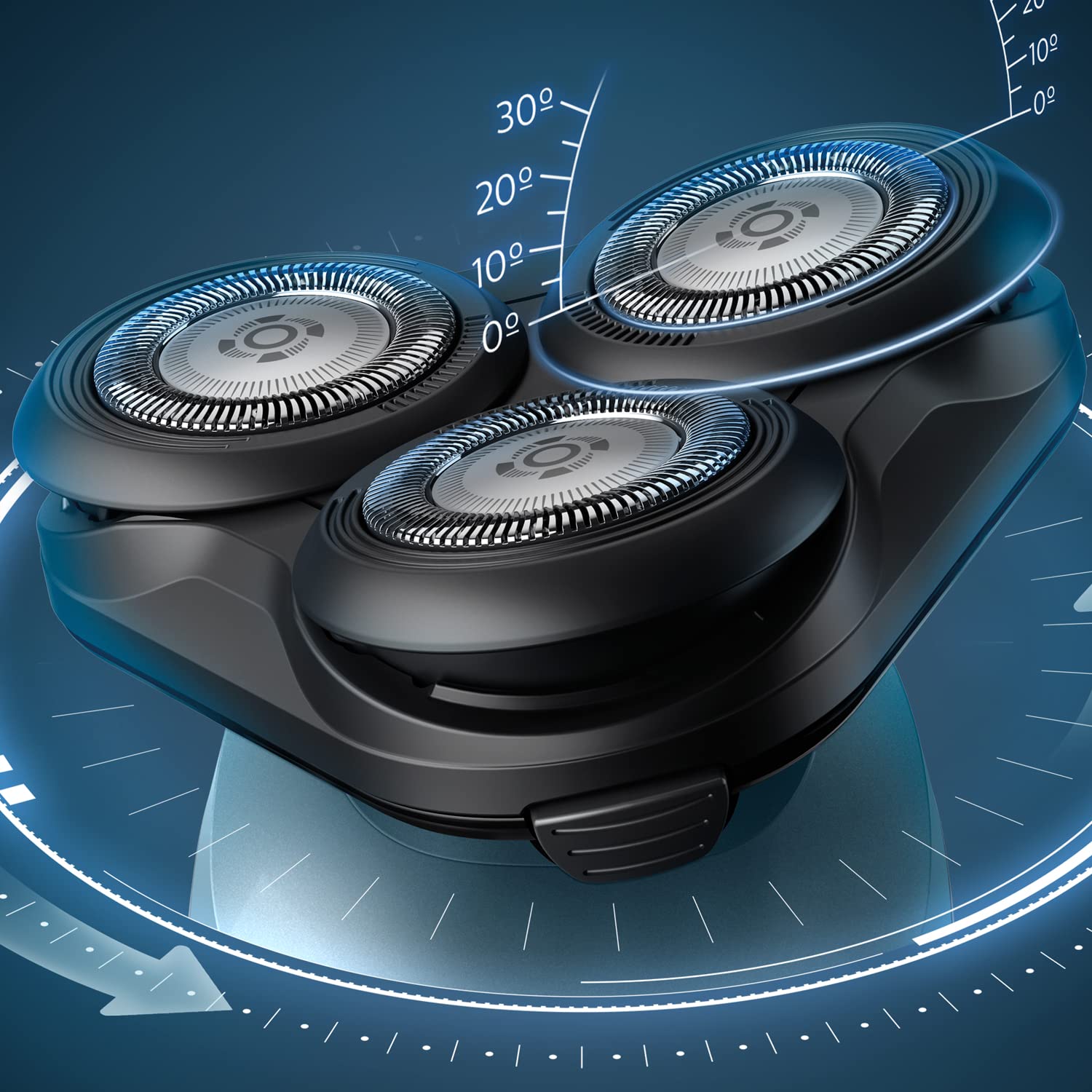 Philips 5000 Series Men's Electric Shaver, Beard Shaver with Trimmer, 27 Blades, 360° Flexible Head, 50 min Use, Dry and Wet, Rechargeable, Case, S5466/18, Blue Black