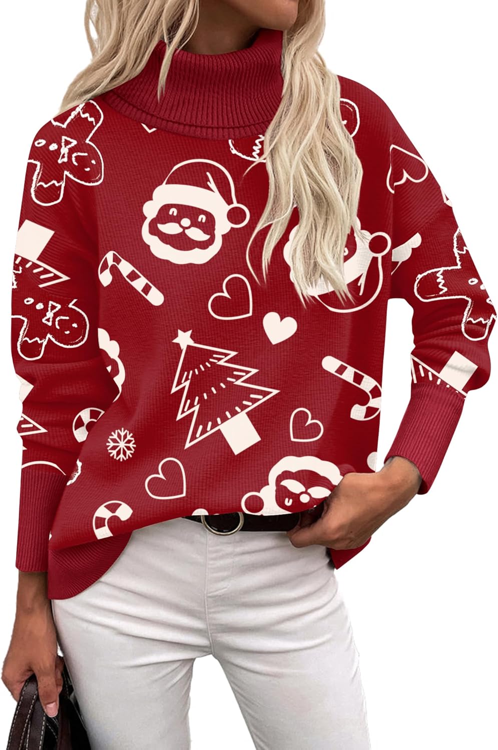 Zeagoo Women's Turtleneck Sweater Autumn Warm Sweater Winter Pullover Long Elegant Casual Knitted Sweater