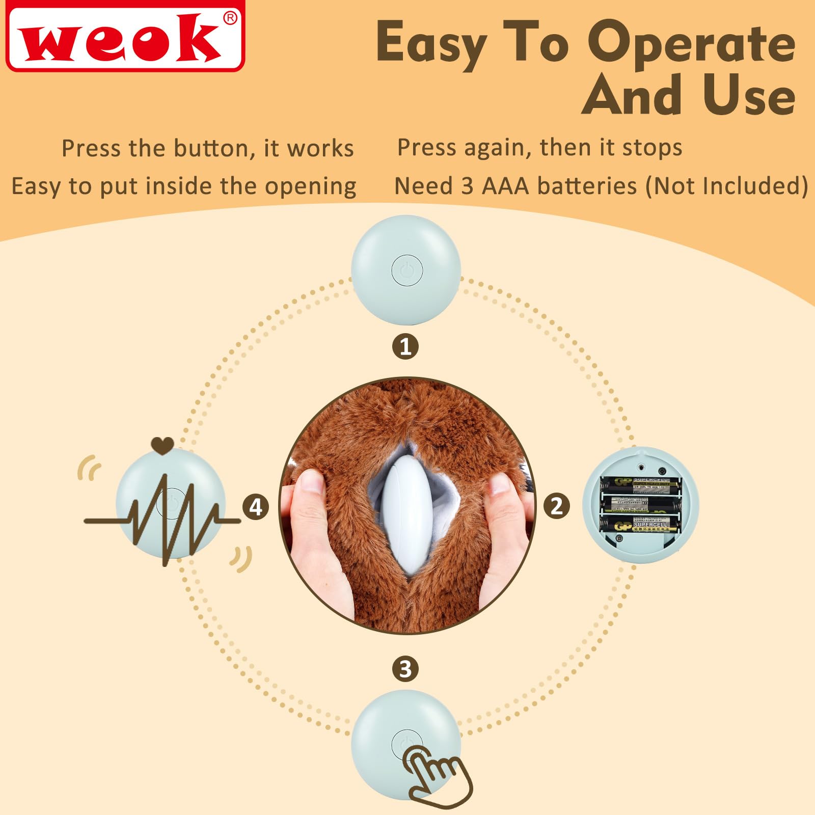 Puppy Heartbeat Toy, Separation Anxiety Relief Toy, Puppy Heartbeat Calming Plush Toy for Anxiety and Behavior