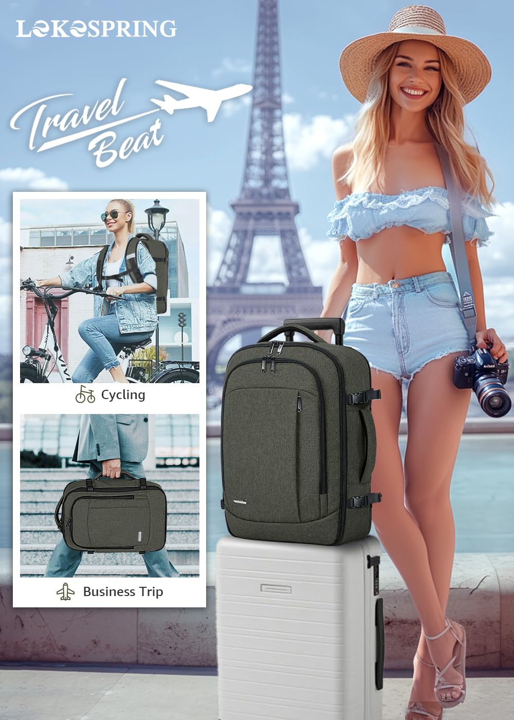 Travel Backpack Cabin Airplane 40x20x25 | Travel Backpack Woman Man - Travel Suitcases Cabin with 6 Organizer Bags - Holidays Business Travel School