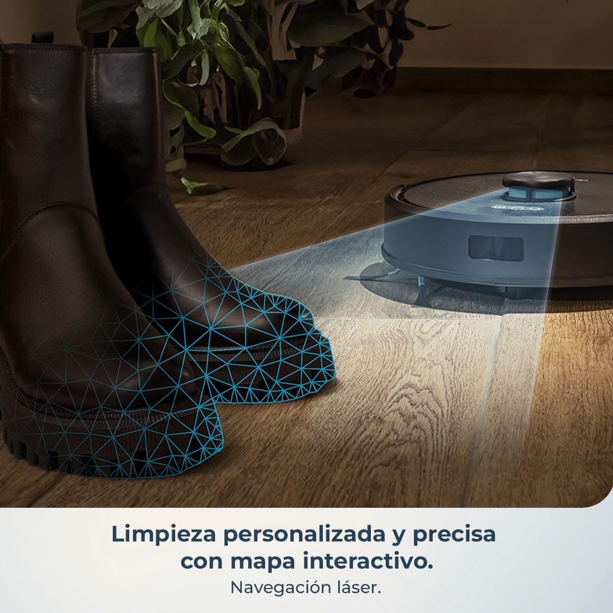 Cecotec Conga M50 Robot Vacuum Cleaner and Floor Scrubber, Laser Navigation, 5000Pa Suction Pressure, 3200 mAh Battery, Multifunction Brush for All Surfaces, Coverage up to 160 m²