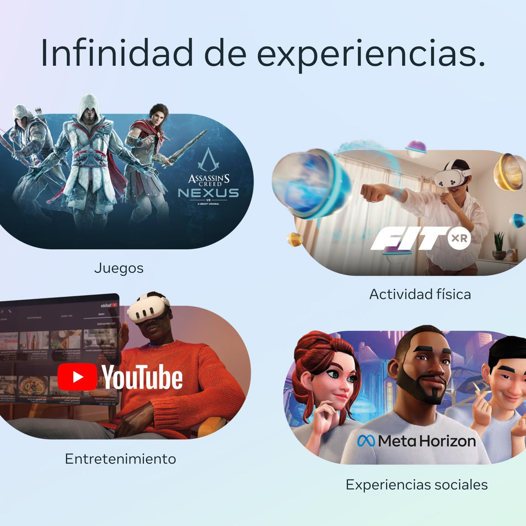 Meta Quest 3S 256 GB — Sumérgete en la Realidad Mixta — Sube de Nivel con el Doble de Almacenamiento — Gafas compactas - Incluyen 3 Meses de Prueba para Meta Horizon+