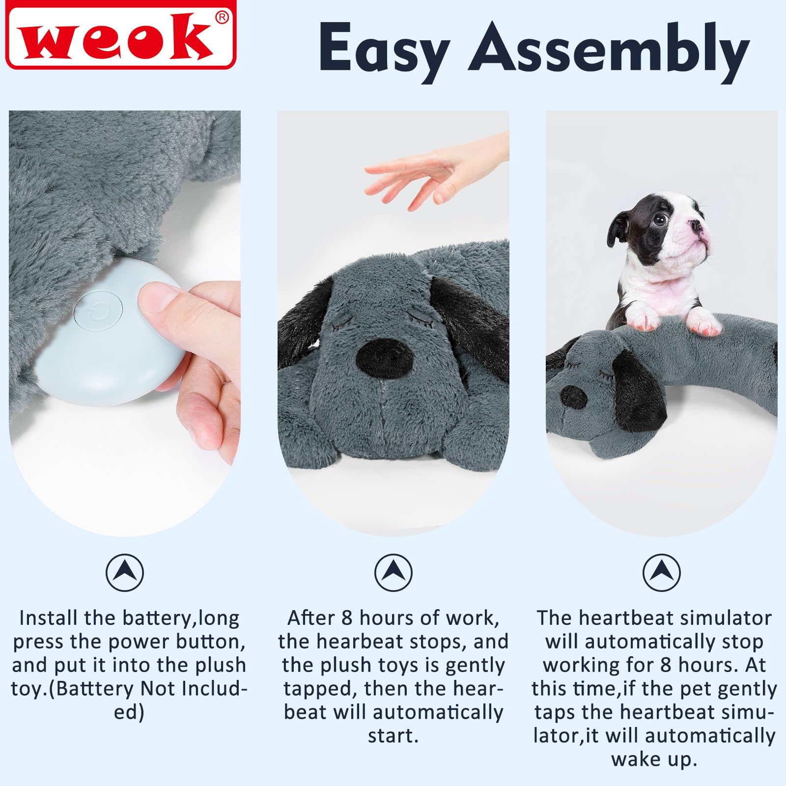 Puppy Heartbeat Toy, Separation Anxiety Relief Toy, Puppy Heartbeat Calming Plush Toy for Anxiety and Behavior