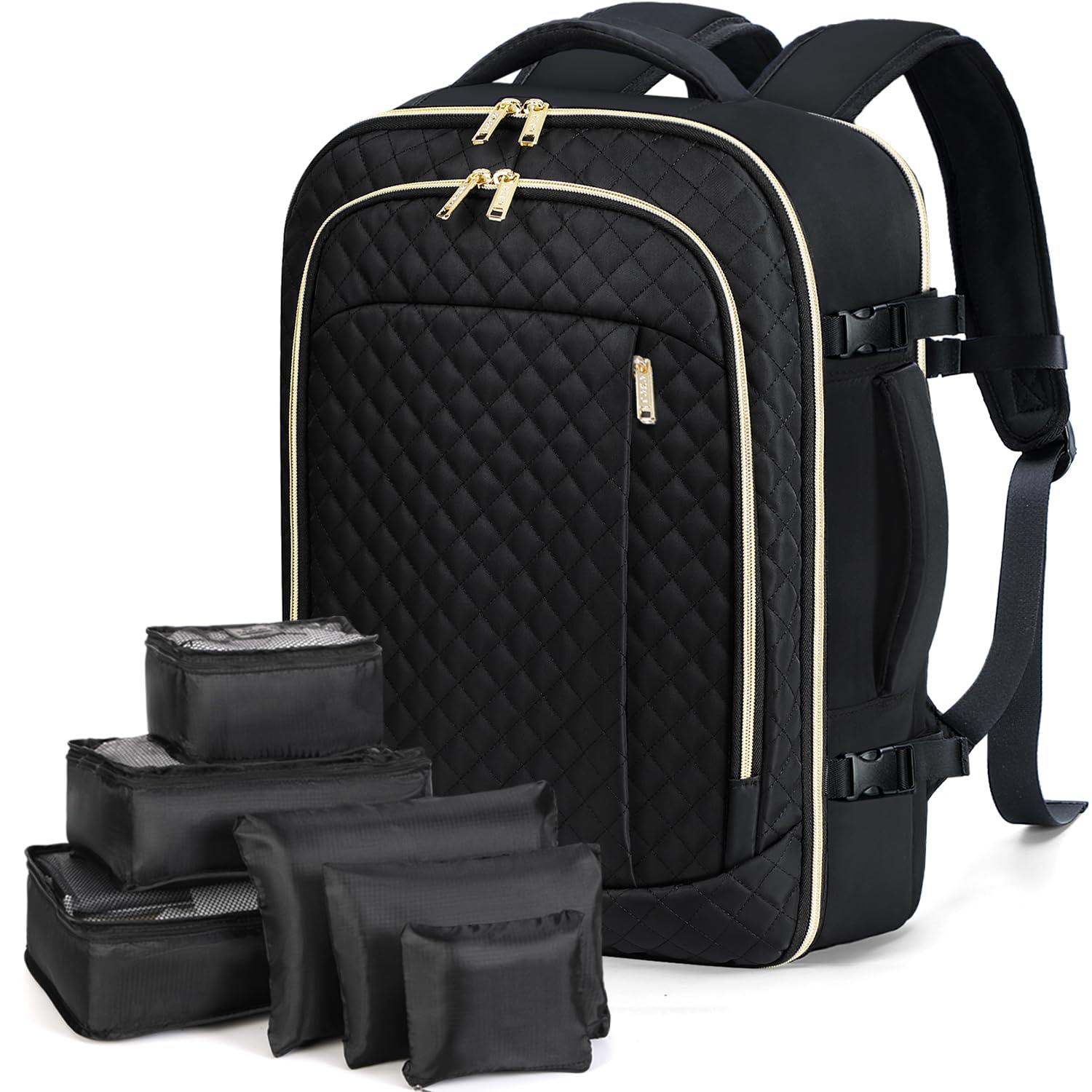 Travel Backpack Cabin Airplane 40x20x25 | Travel Backpack Woman Man - Travel Suitcases Cabin with 6 Organizer Bags - Holidays Business Travel School