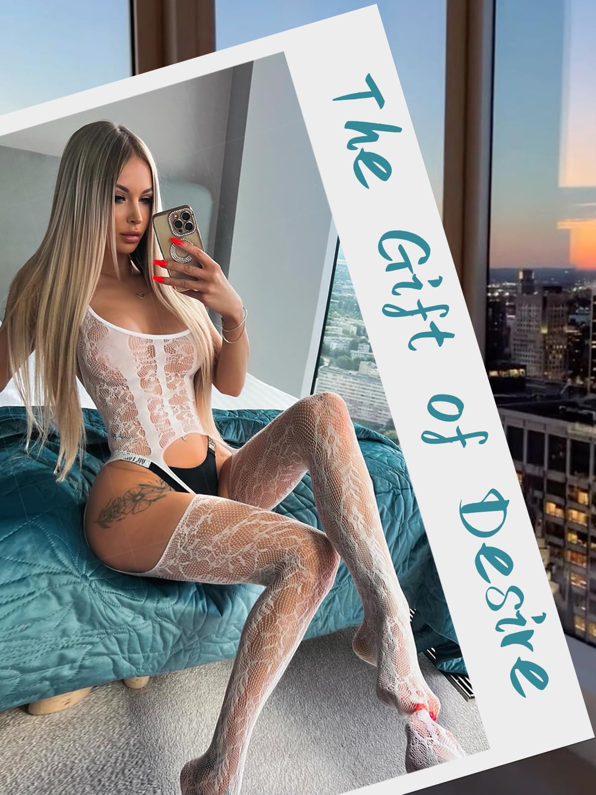 Buitifo mesh bodysuit woman plus size crotchless sexy sleepwear soft lingerie women