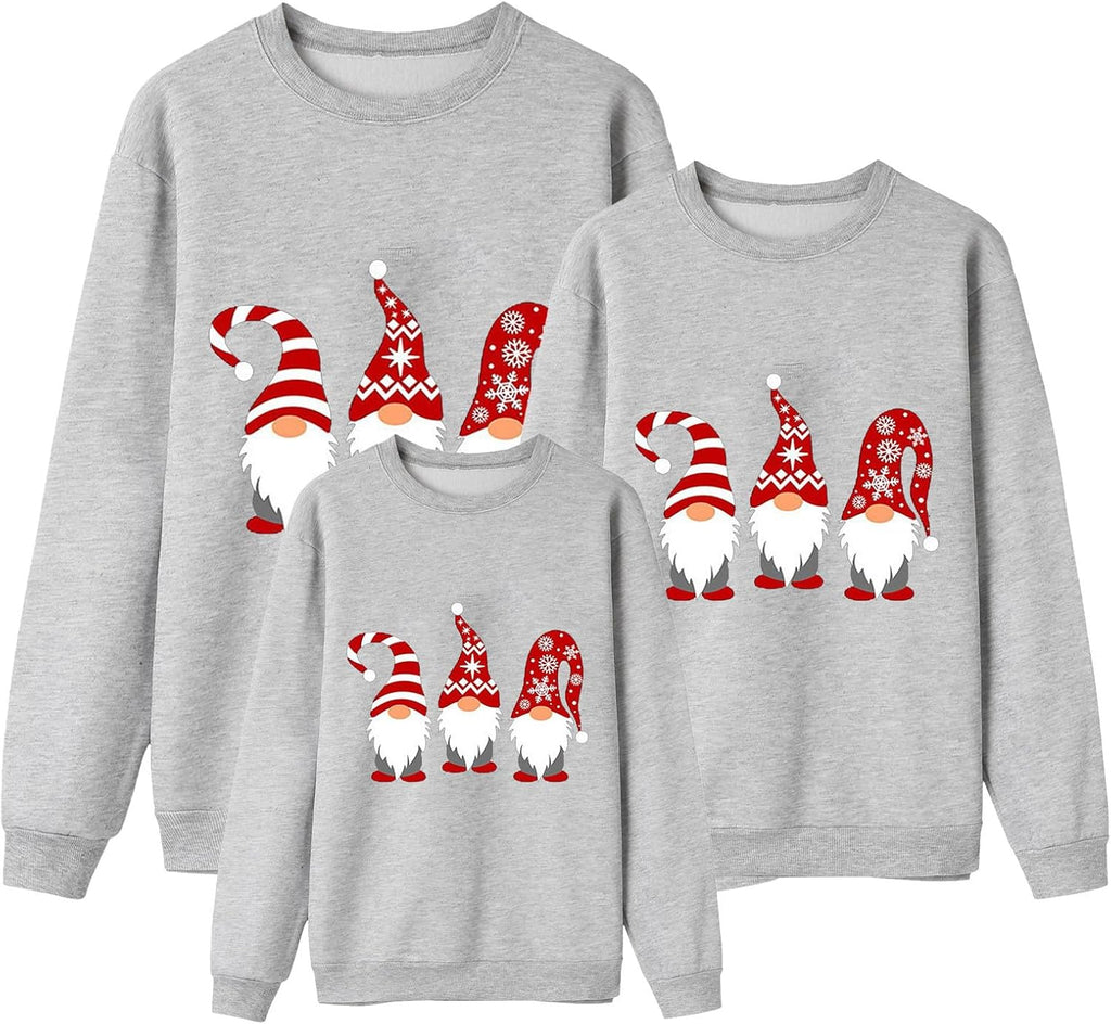 Sweater Christmas Family Woman Man Child Christmas Sweatshirts Family Round Neck Long Sleeve Christmas Sweater Winter Warm Christmas Jerseys for Couples Blouses Tops