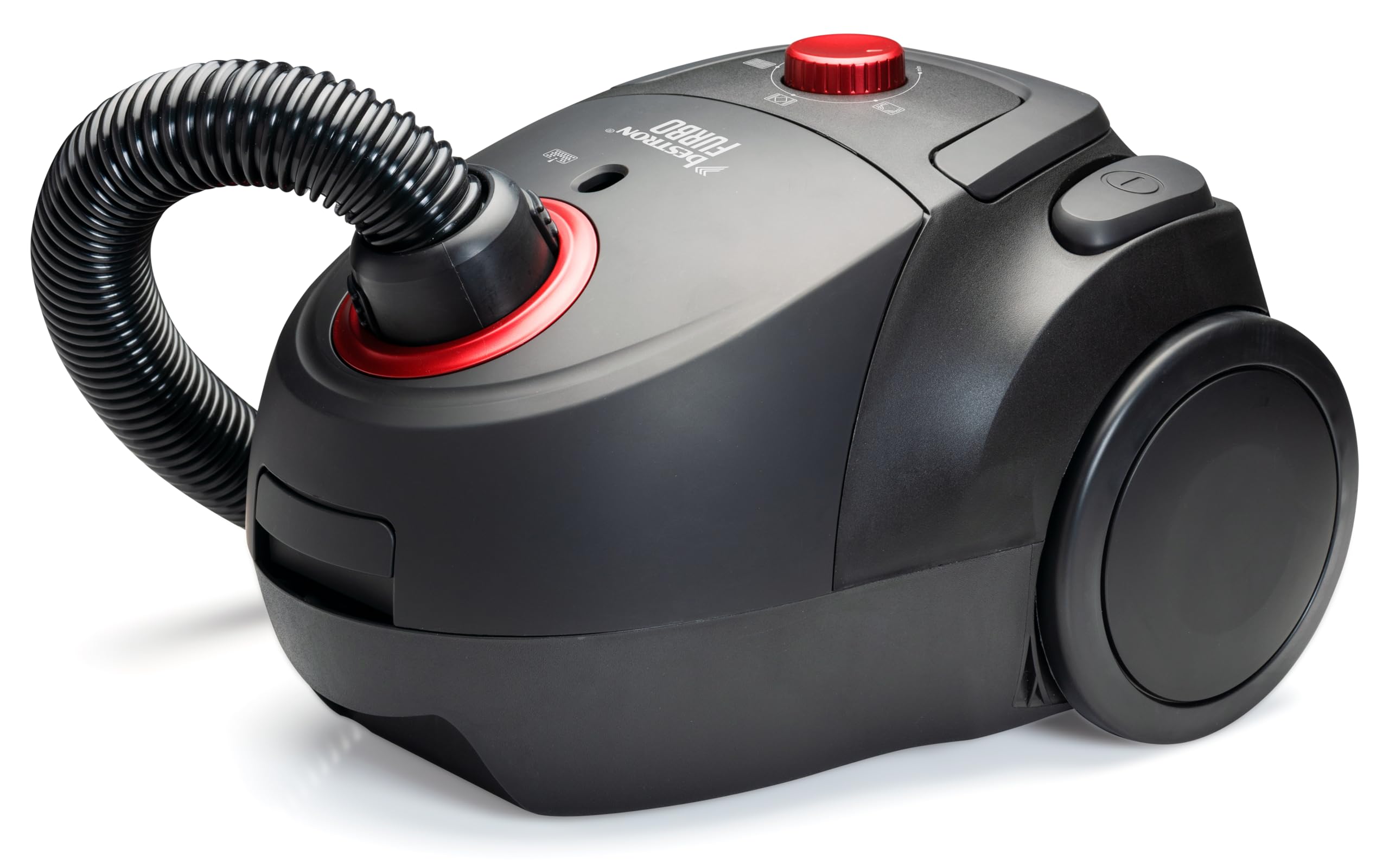 Bestron - Vacuum cleaner with bag, floor vacuum cleaner with 3 dust bags, telescopic handle of 94 cm and switchable floor suction, 7.5 m radius, HEPA12 filter and washable microfilter,