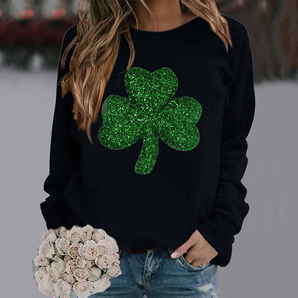 Long-sleeved sweatshirt with collar and floral print casual for women robes women winter sale women's long sleeve thermal t-shirt 4XL Christmas sweater women