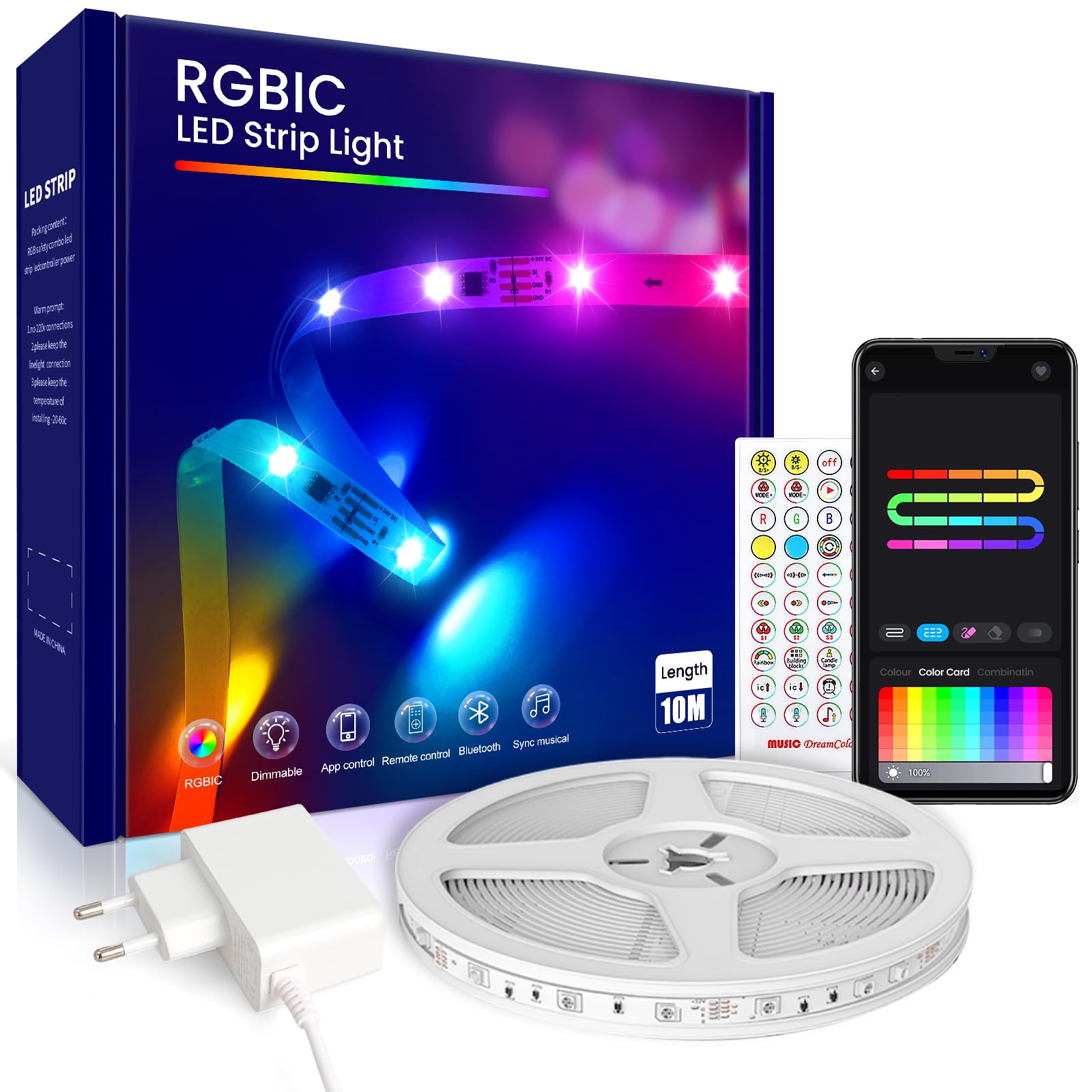 LED Strips 20 Metres RGB 5050, LED Lights with App and Controller, Sync with Music, Ideal for LED Lights, Room Lights, Party Decoration and Christmas (10 m x 2)