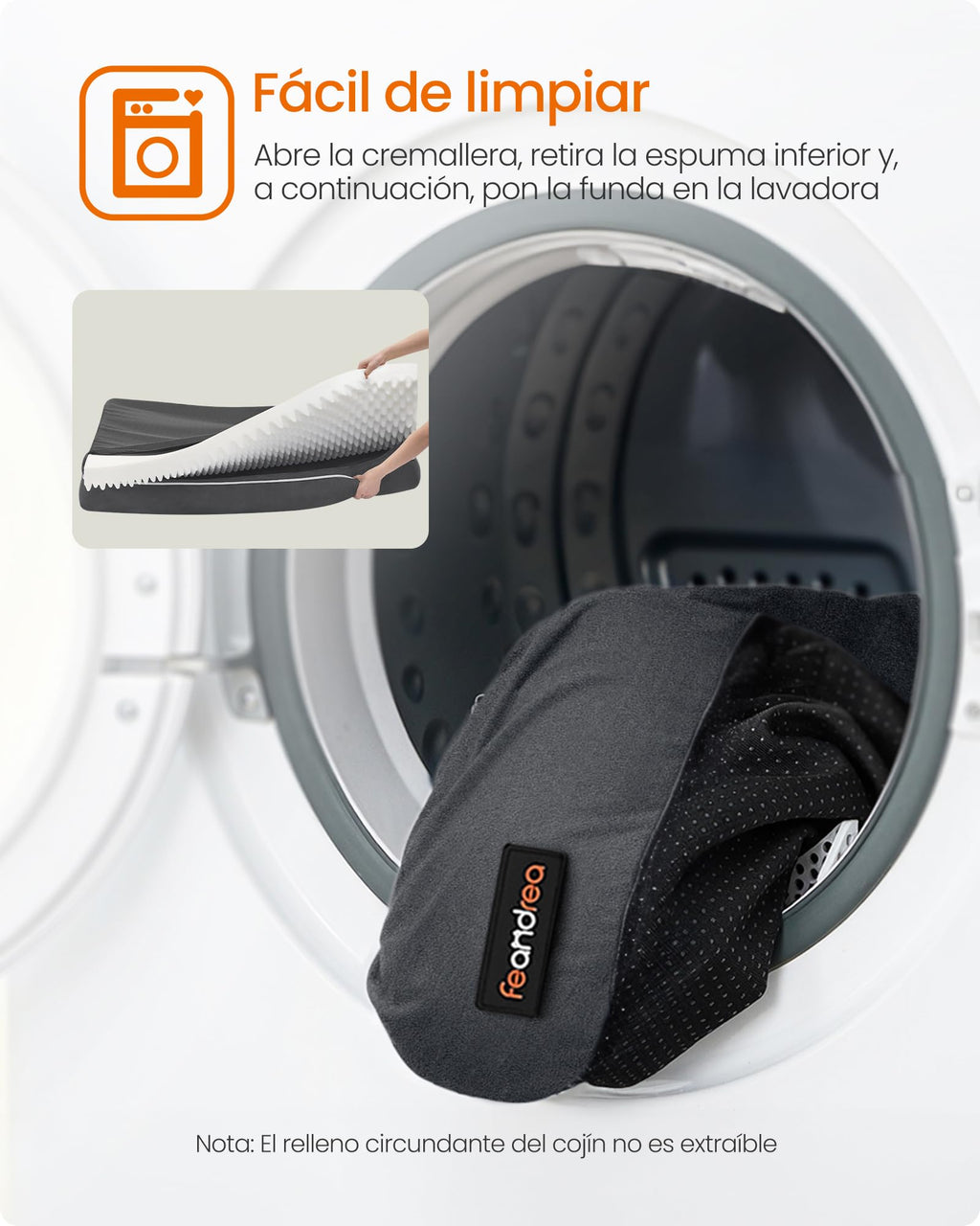 Feandrea Orthopedic Dog Bed, Sofa, Pet Bed, Soft Padding, Raised Edges, Removable and Washable Cover, 122 x 85 x 20 cm, Non-Slip, Osucro Grey PGW078G01