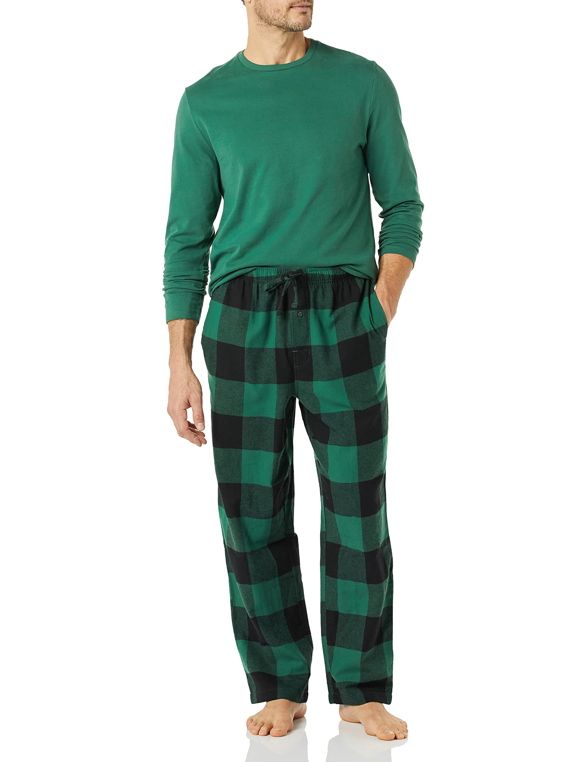 Amazon Essentials Men's Soft Flannel Pajama Set (Available in Plus Size)
