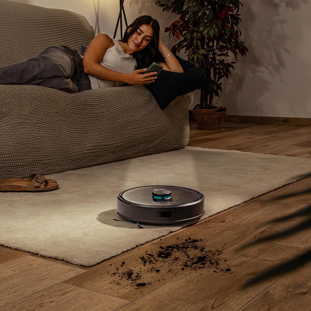 Cecotec Conga M50 Robot Vacuum Cleaner and Floor Scrubber, Laser Navigation, 5000Pa Suction Pressure, 3200 mAh Battery, Multifunction Brush for All Surfaces, Coverage up to 160 m²