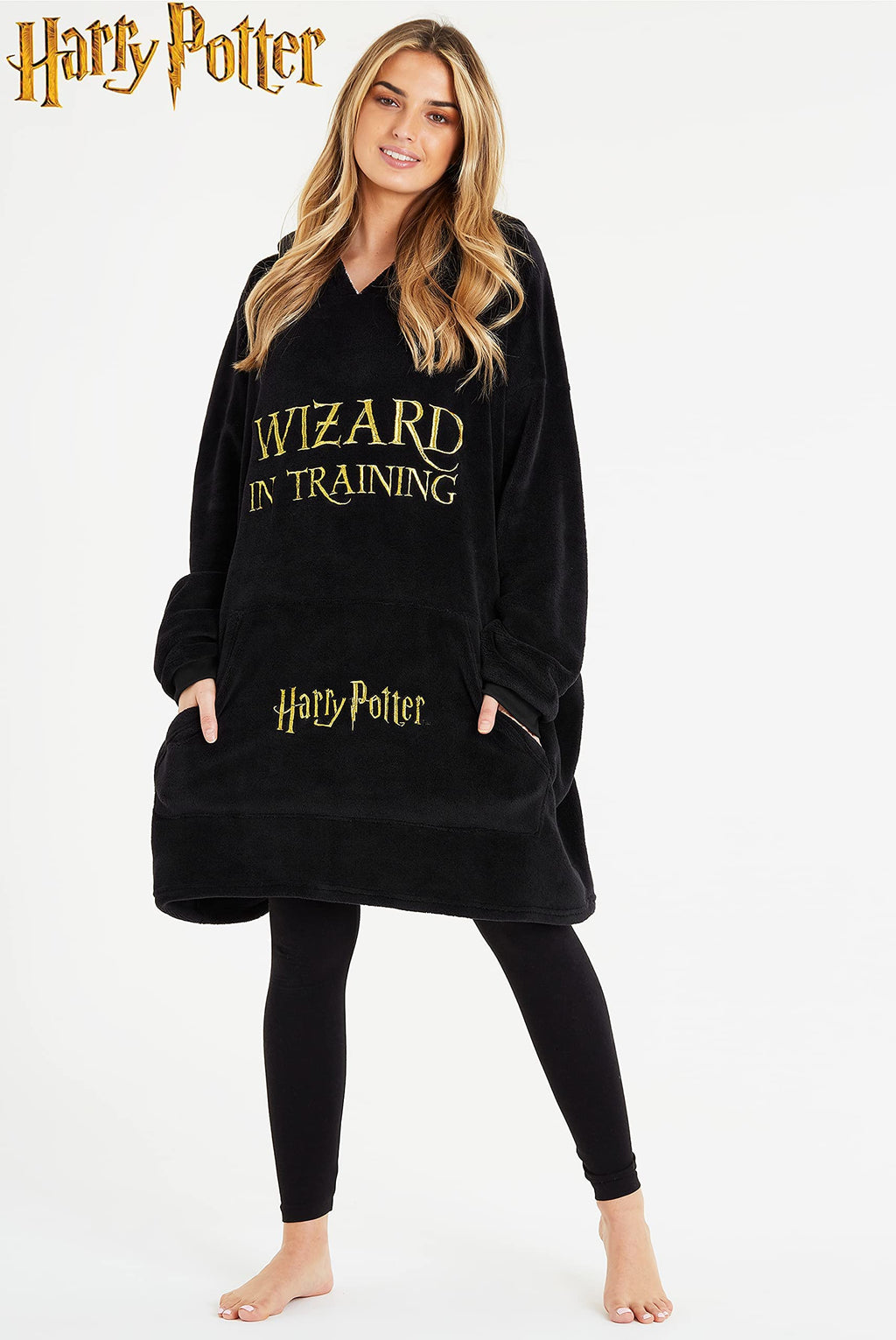 Harry Potter Women's Sweatshirt, Fleece Blanket Robe, Women's Oversized Sweatshirt with Fleece Hood, Original Gifts for Women