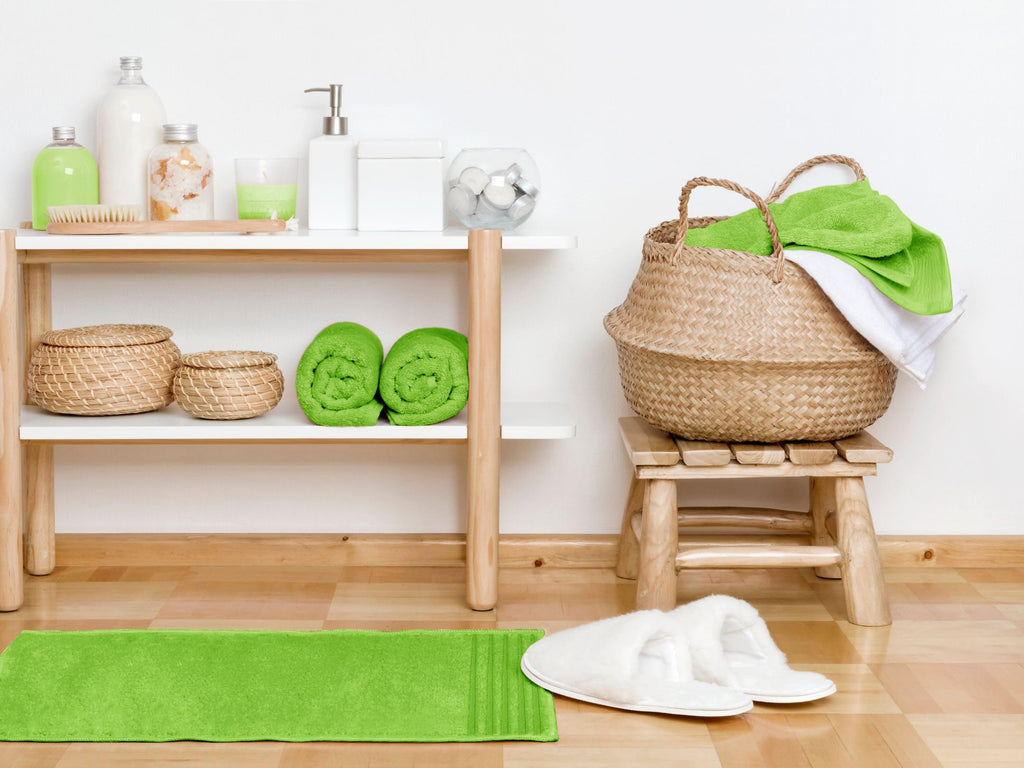 500 g Plain Full Bath Towel Set – Large and Small Terry Towels, 100% Cotton – Pack (2 Washbasin + 2 Shower) – High Absorption – Cotton Towel – Grass