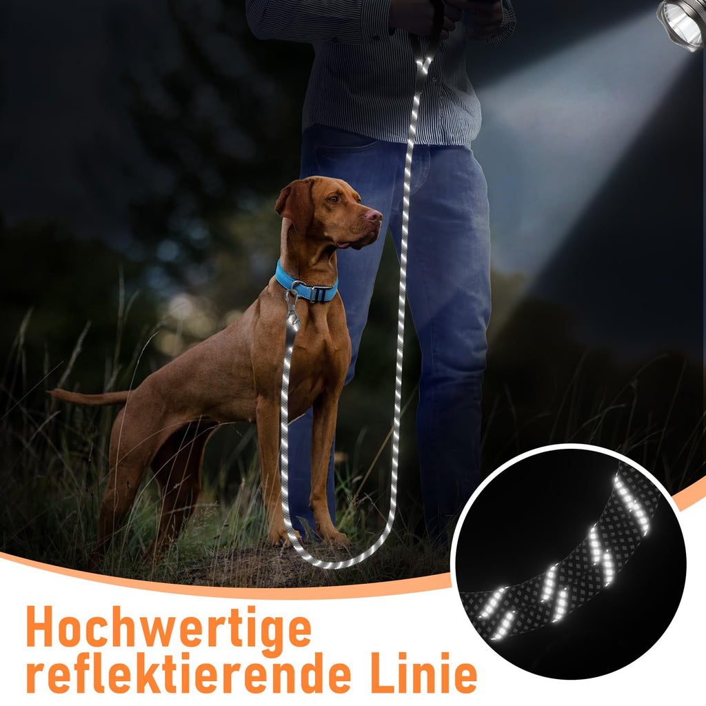 X XBEN Dog Training Lead, 1.5 m, 3 m, 5 m, 6 m, 10 m, 15 m, 20 m, 25 m, 30 m, Long Dog Leash with Lockable Hook, Training Leash for Large and Small Dogs, Reflective and Durable