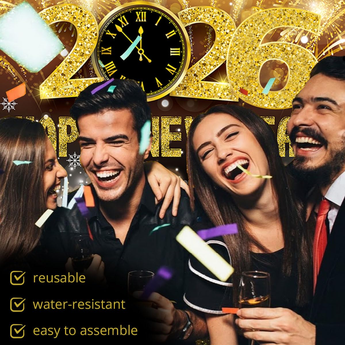 Christmas Door Decoration Santa Claus Hanging Banner Backdrop, Christmas Banner for Home Front Door Decoration -90 x 180 cm