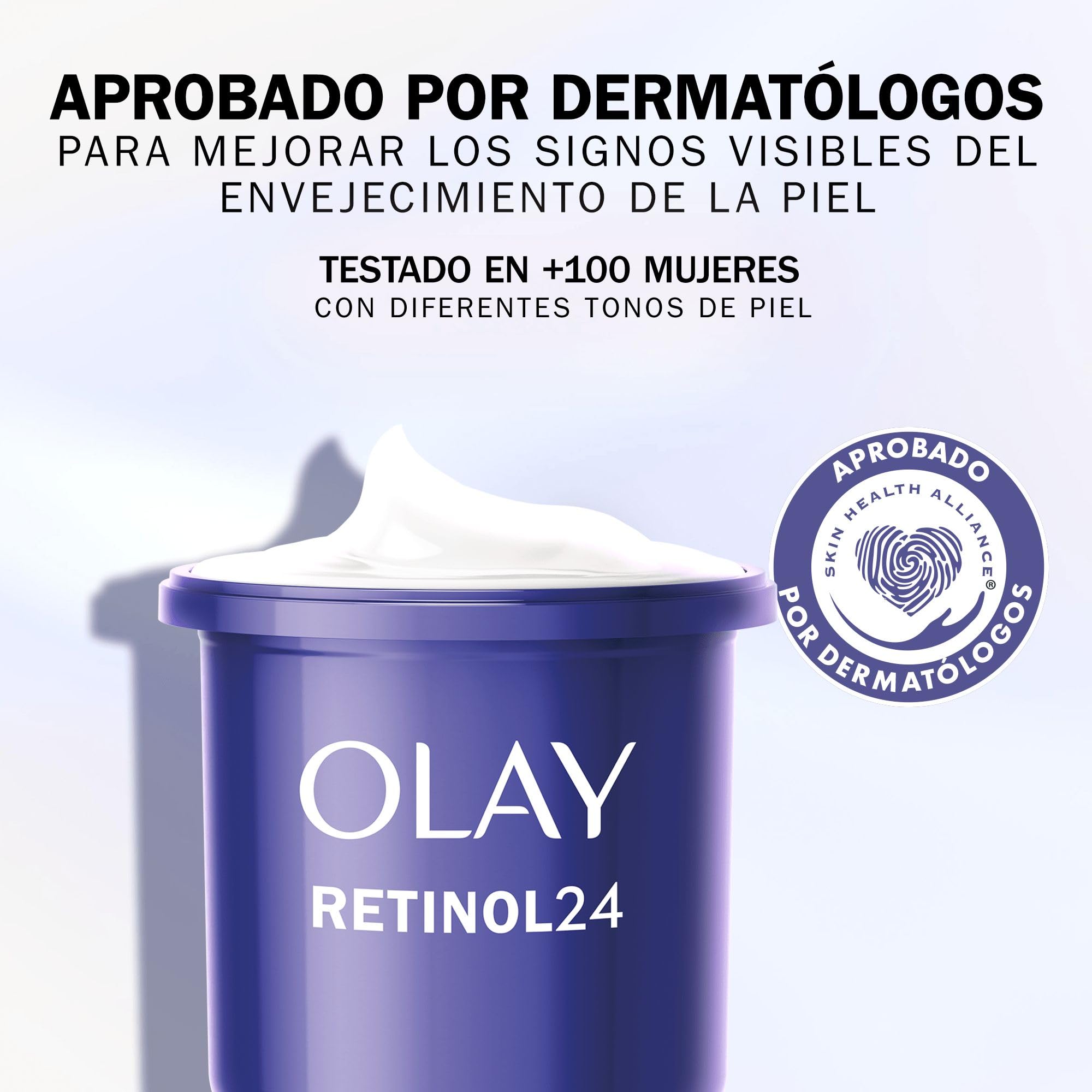 Olay Retinol 24 Crema de Noche Hidratante Facial, Cuidado de la Piel con Vitamina E Antioxidante. Cuidado de la Piel Well-aging durante la Noche: Suaviza, Renueva E Hidrata, 50 ml