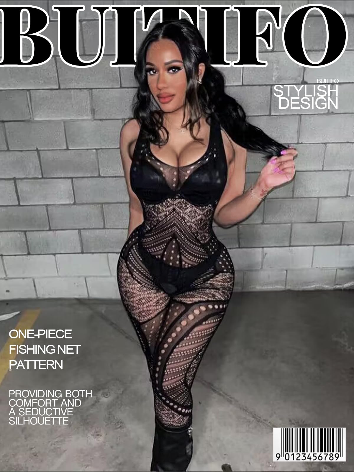 Buitifo mesh bodysuit woman plus size crotchless sexy sleepwear soft lingerie women