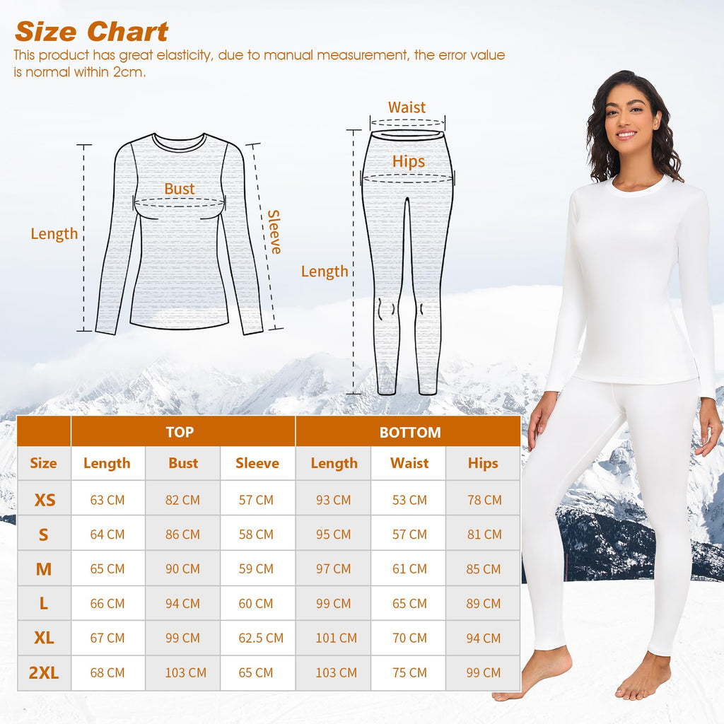 Thermal Shirt Women Winter Set Thermal Long Sleeve Clothes for Extreme Cold T-shirts Tights Pants Leggings Thermal Clothing Snow Black White