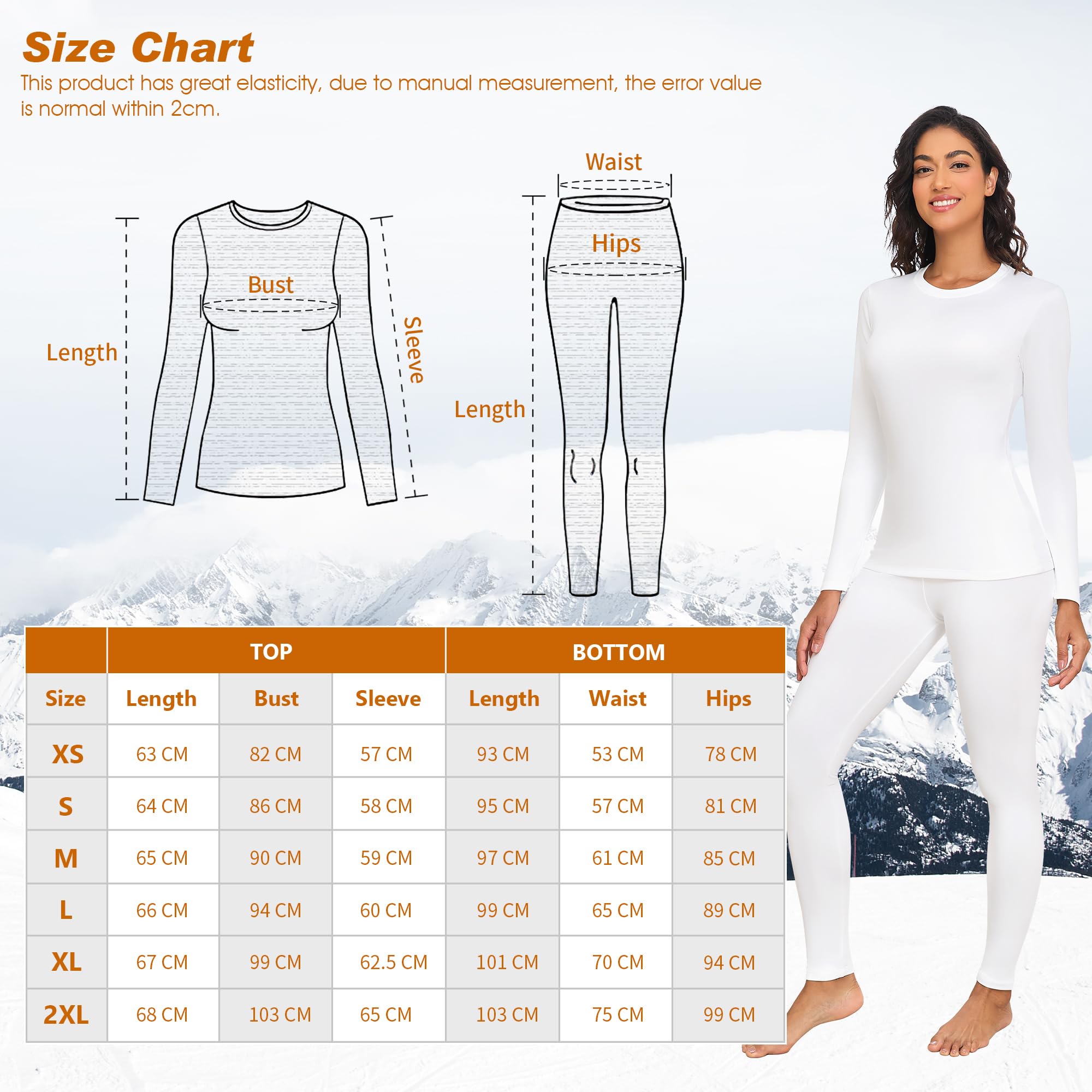 Thermal Shirt Women Winter Set Thermal Long Sleeve Clothes for Extreme Cold T-shirts Tights Pants Leggings Thermal Clothing Snow Black White