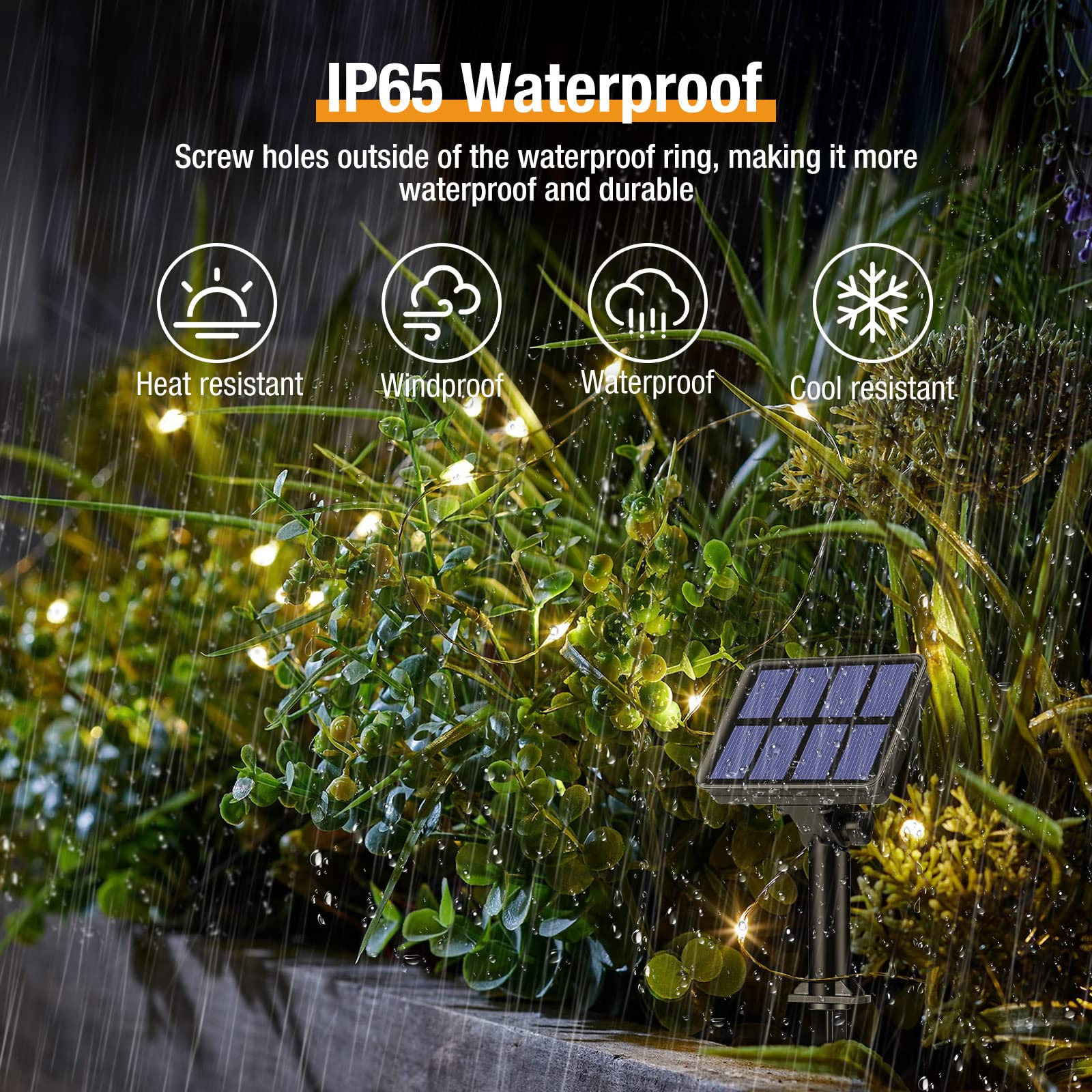 btfarm 2 Pack of Outdoor Solar String Lights, Fully 30M 300 LED, 8 Modes String Lights Decoration for Terrace, Parties, Weddings, Patio, Gardens (Warm White)