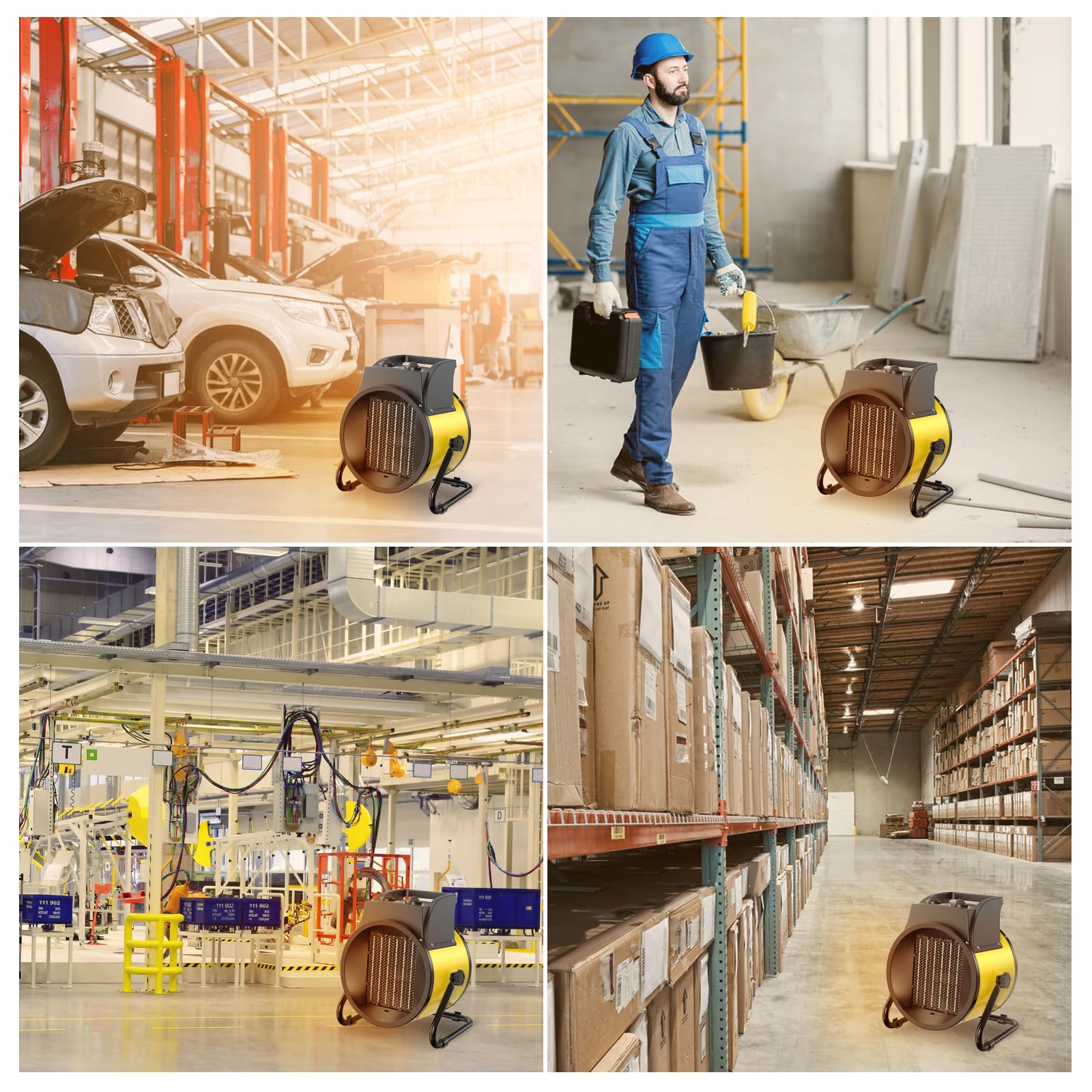 Ceramic Heater 2000W - Low Consumption - Portable Electric Radiator - Fast Heating in 3 s - Suitable for Homes, Bathrooms and Construction Sites