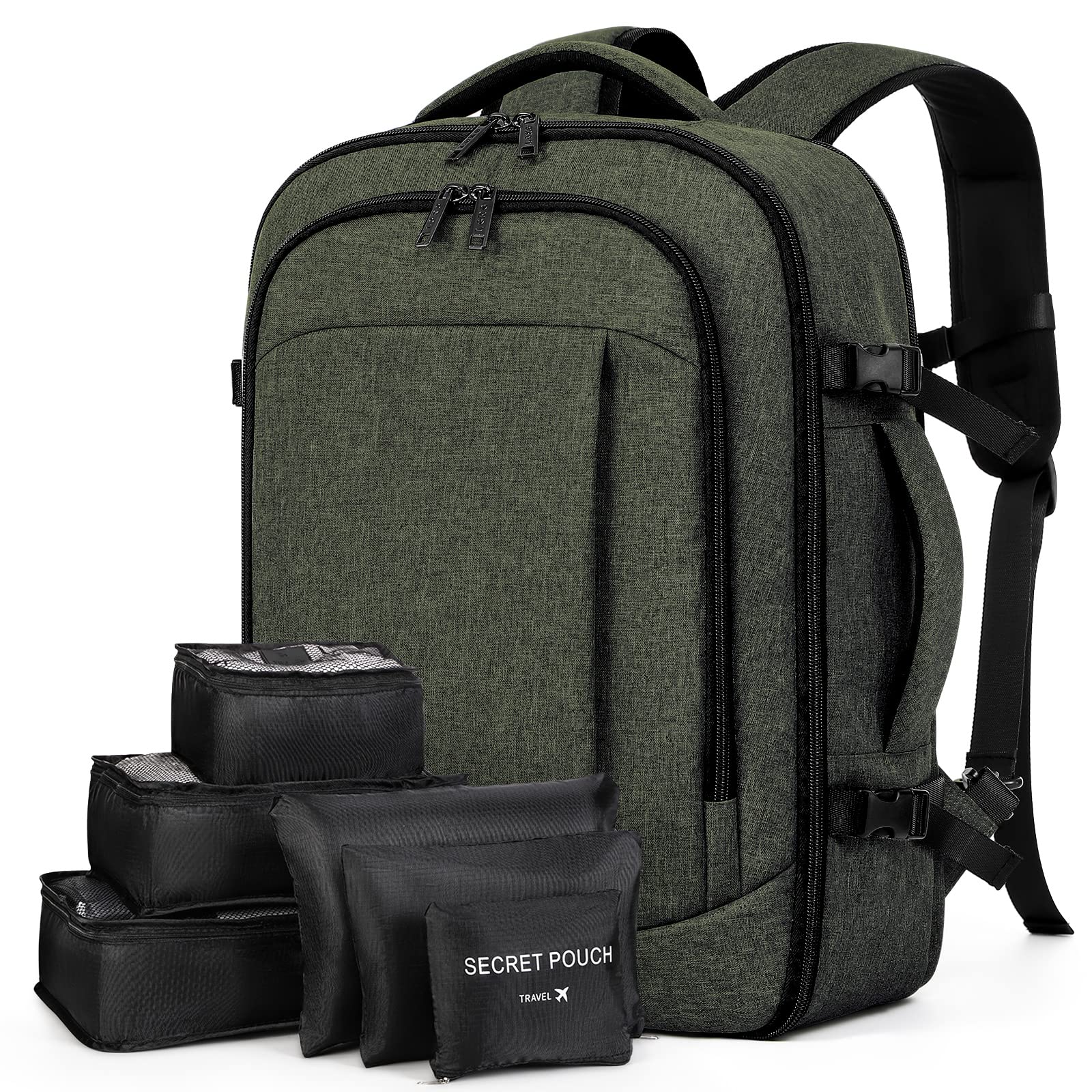 Travel Backpack Cabin Airplane 40x20x25 | Travel Backpack Woman Man - Travel Suitcases Cabin with 6 Organizer Bags - Holidays Business Travel School