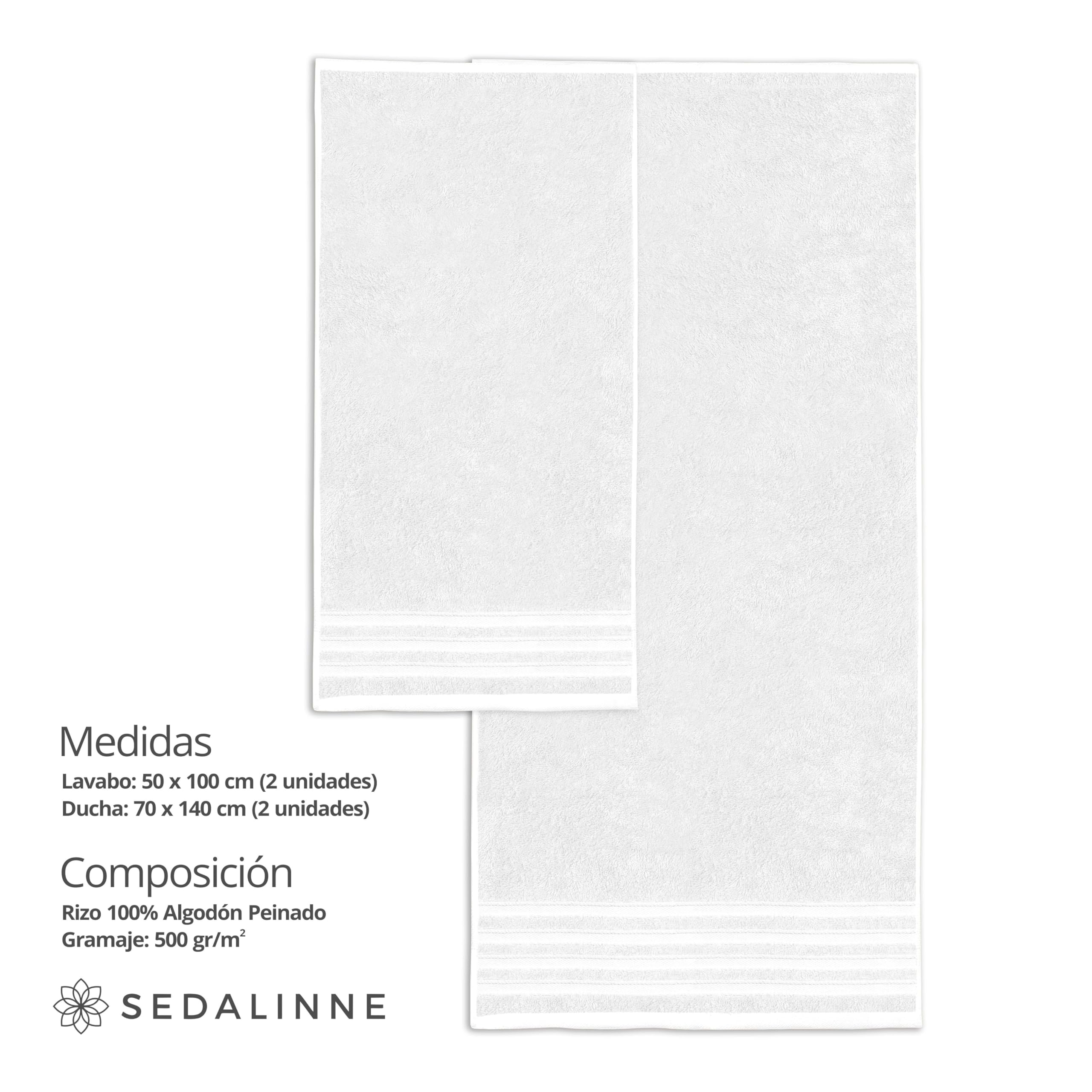 500 g Plain Full Bath Towel Set – Large and Small Terry Towels, 100% Cotton – Pack (2 Washbasin + 2 Shower) – High Absorption – Cotton Towel – Grass