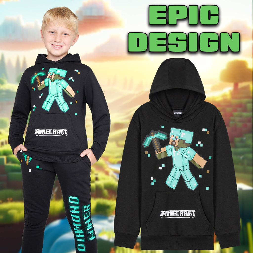 Minecraft Boys Tracksuit Set - Hoodie and Pants Boys