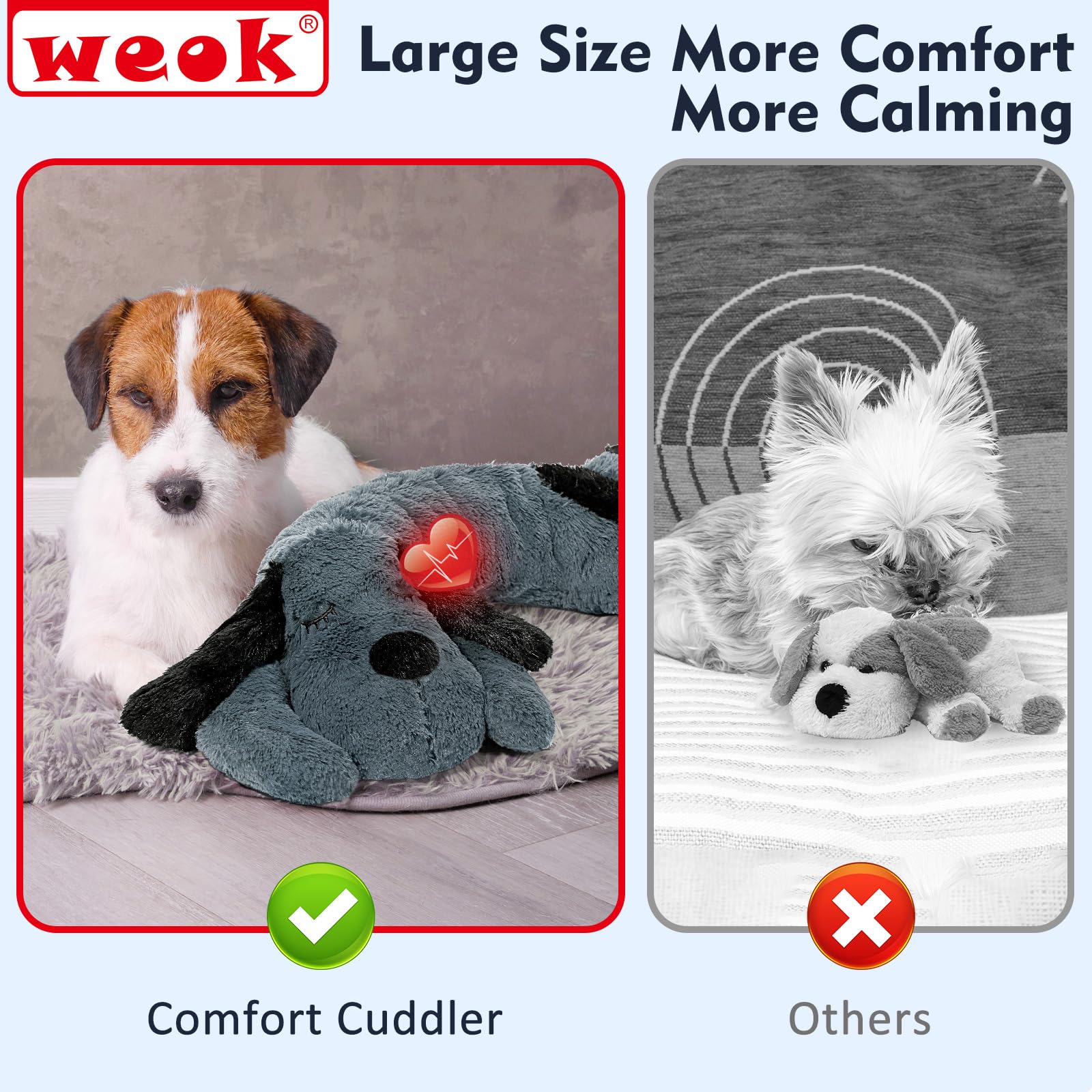 Puppy Heartbeat Toy, Separation Anxiety Relief Toy, Puppy Heartbeat Calming Plush Toy for Anxiety and Behavior