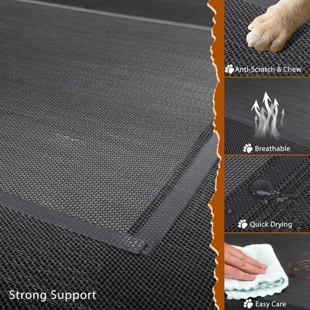 Nobleza Washable Raised Dog Bed, Cooling and Breathable for Outdoor and Indoor, Robust, Grey, L, 124 x 90 x 20 cm