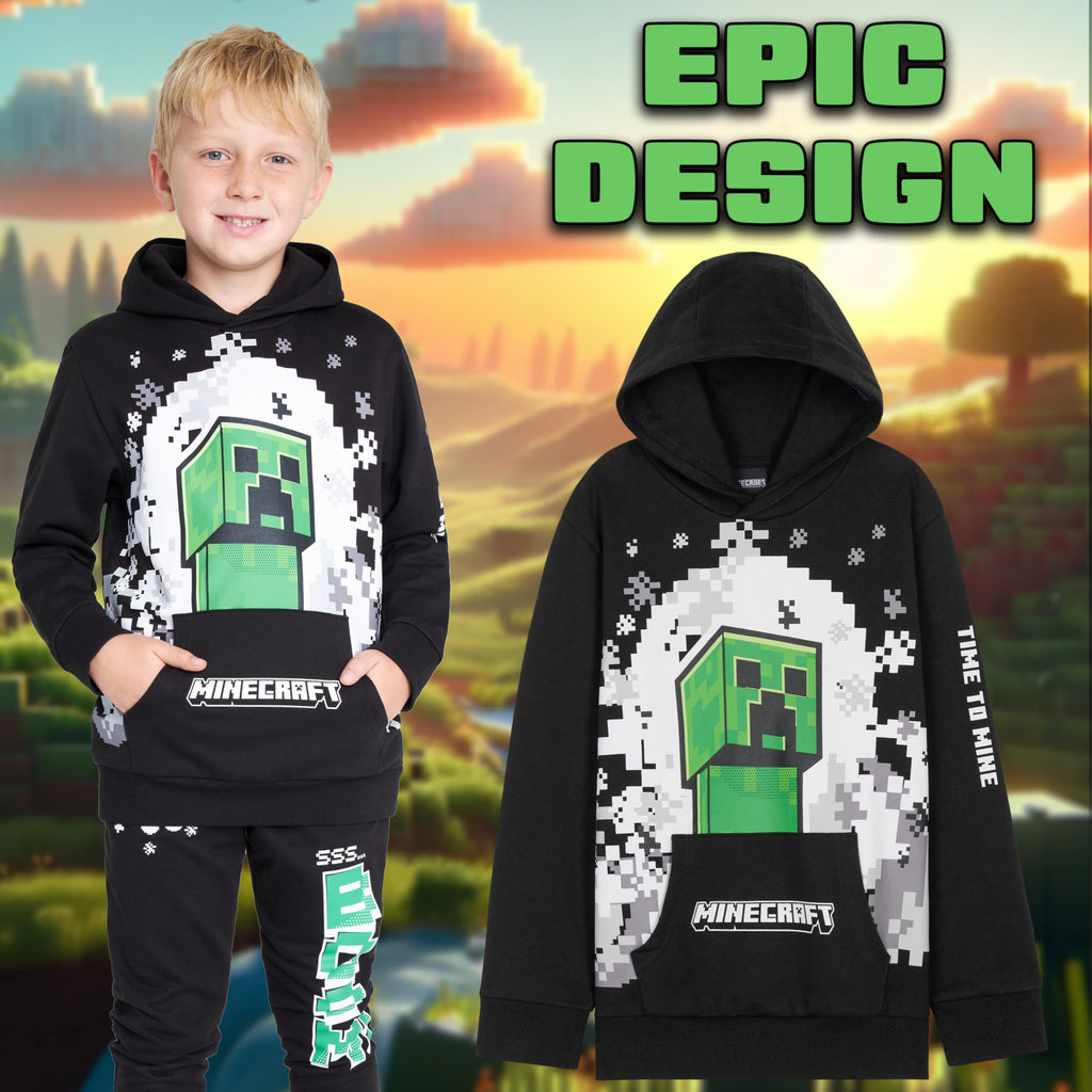 Minecraft Boys Tracksuit Set - Hoodie and Pants Boys