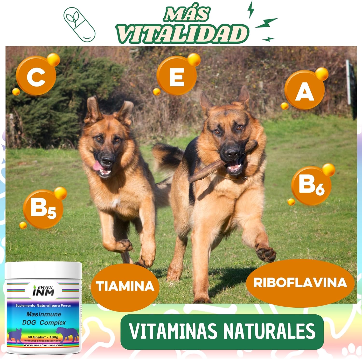 Masimmune Dog Complex - Chondroprotector Dogs - Joint Support and Immune System - Glucosamine Chondroitin Dogs - MSM - Omega 3 - 60 Chewable Snacks.