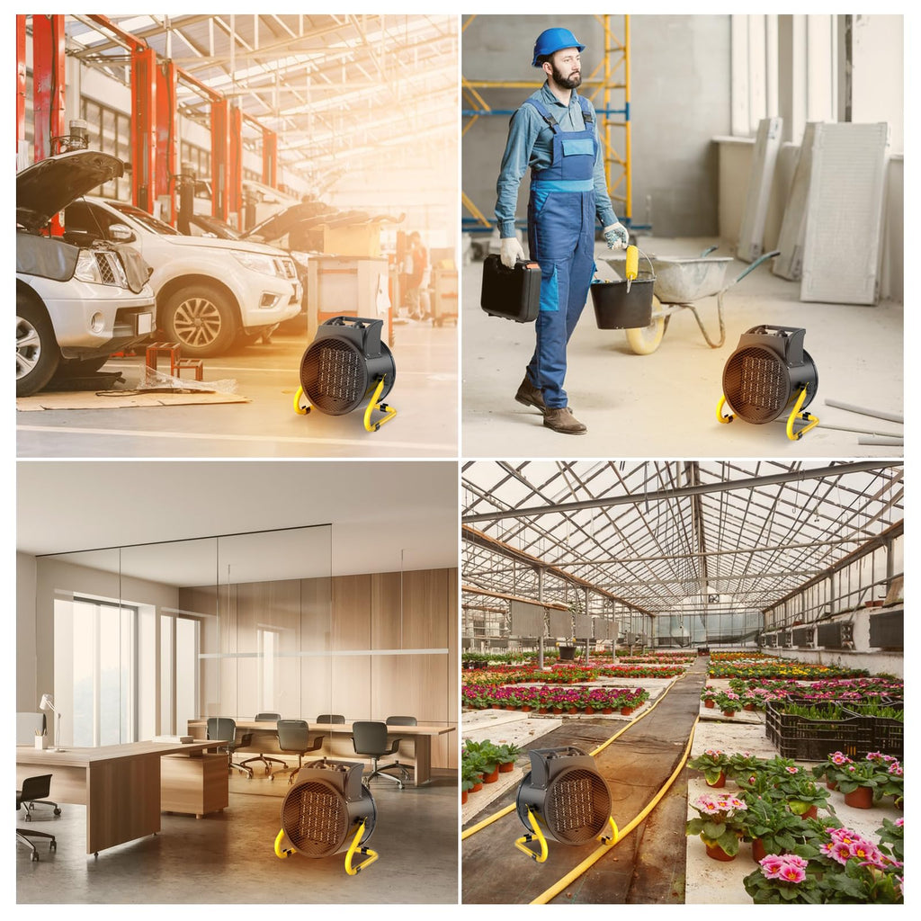 Ceramic Heater 2000W - Low Consumption - Portable Electric Radiator - Fast Heating in 3 s - Suitable for Homes, Bathrooms and Construction Sites