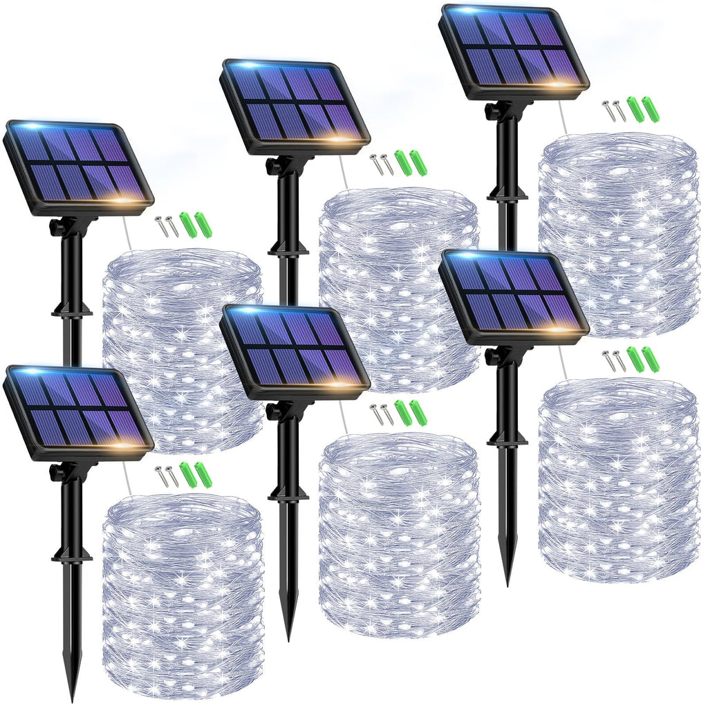 btfarm 2 Pack of Outdoor Solar String Lights, Fully 30M 300 LED, 8 Modes String Lights Decoration for Terrace, Parties, Weddings, Patio, Gardens (Warm White)