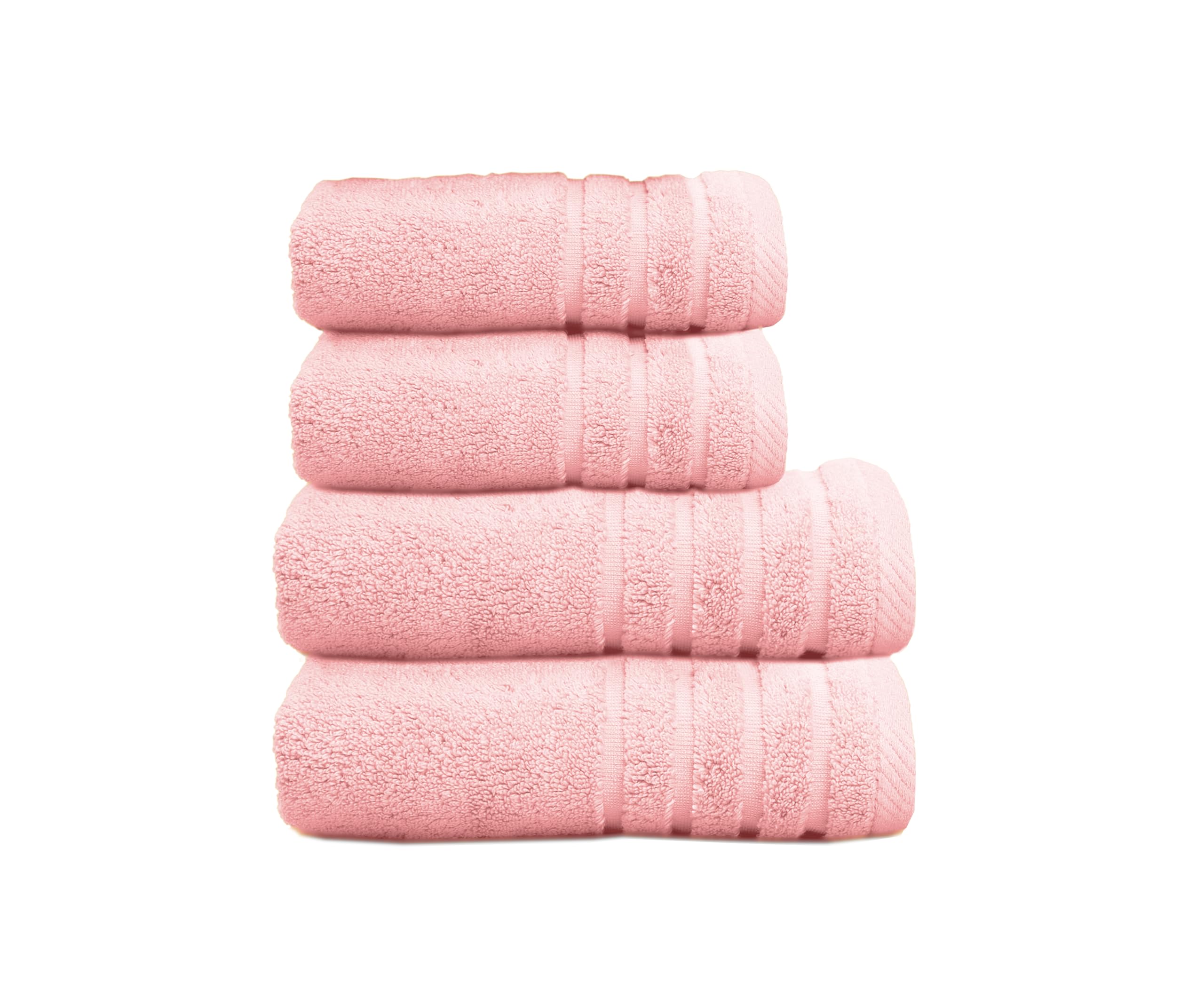 500 g Plain Full Bath Towel Set – Large and Small Terry Towels, 100% Cotton – Pack (2 Washbasin + 2 Shower) – High Absorption – Cotton Towel – Grass