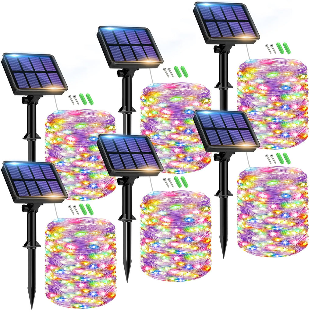 btfarm 2 Pack of Outdoor Solar String Lights, Fully 30M 300 LED, 8 Modes String Lights Decoration for Terrace, Parties, Weddings, Patio, Gardens (Warm White)