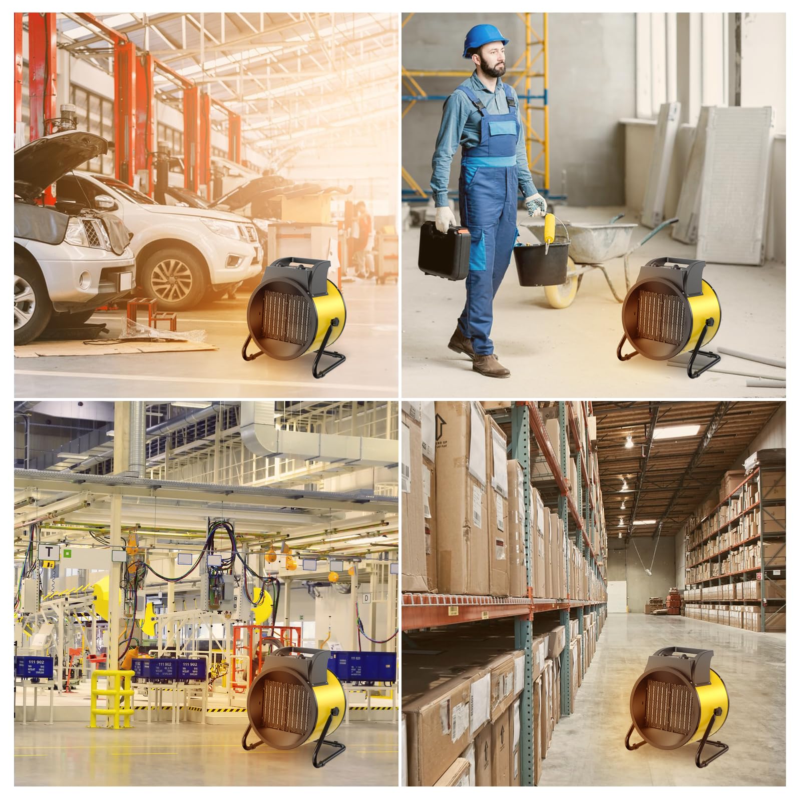 Ceramic Heater 2000W - Low Consumption - Portable Electric Radiator - Fast Heating in 3 s - Suitable for Homes, Bathrooms and Construction Sites