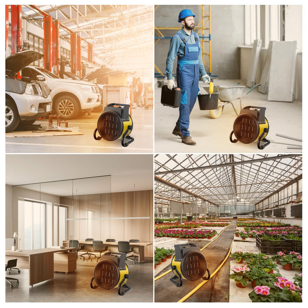 Ceramic Heater 2000W - Low Consumption - Portable Electric Radiator - Fast Heating in 3 s - Suitable for Homes, Bathrooms and Construction Sites