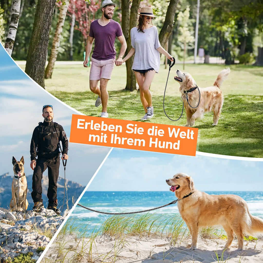 X XBEN Dog Training Lead, 1.5 m, 3 m, 5 m, 6 m, 10 m, 15 m, 20 m, 25 m, 30 m, Long Dog Leash with Lockable Hook, Training Leash for Large and Small Dogs, Reflective and Durable