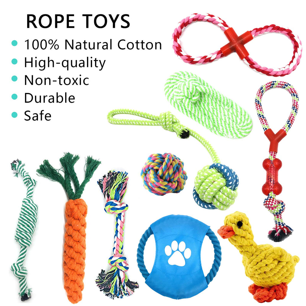 Toys for Dogs, Interactive Toys Set of 15 Pieces Toy for Dogs, Ecological, Safe and Durable Dog Toy, Can Be Used to Clean the Teeth of Dogs