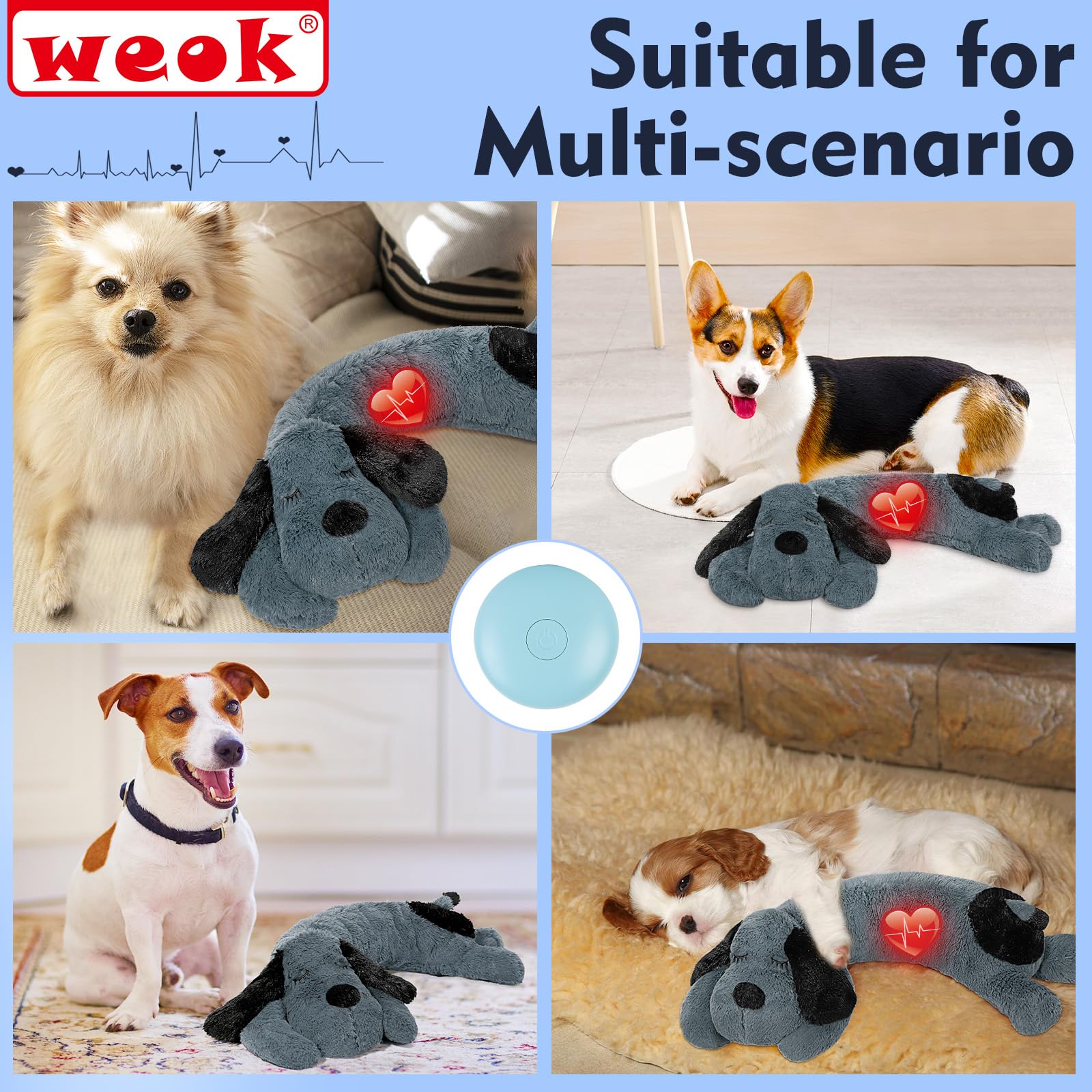 Puppy Heartbeat Toy, Separation Anxiety Relief Toy, Puppy Heartbeat Calming Plush Toy for Anxiety and Behavior