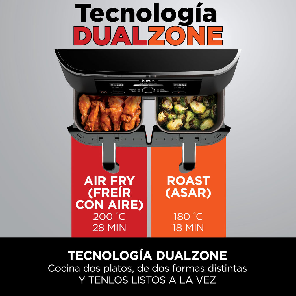 Ninja Foodi [AF300EU] Dual Zone Air Fryer, 2470 W, 7.6 liters, Plastic, Black