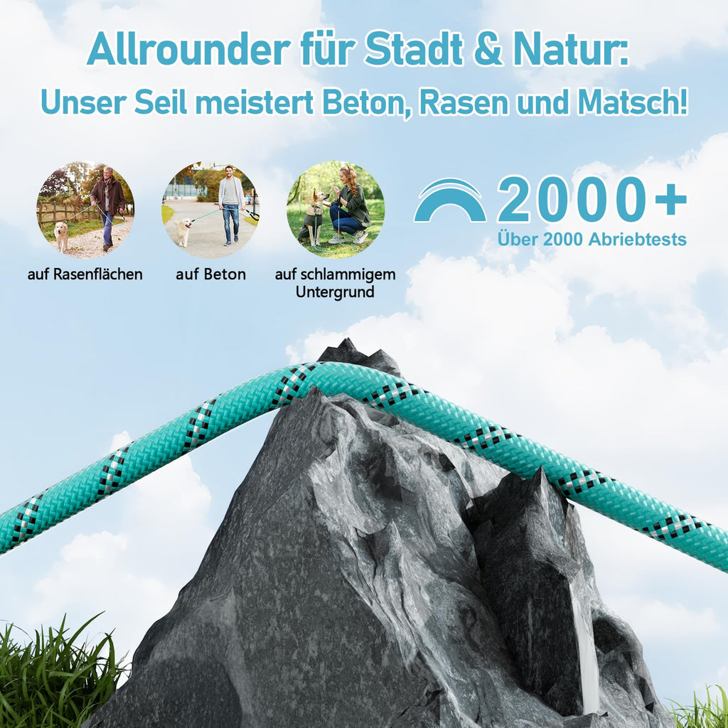 X XBEN Dog Training Lead, 1.5 m, 3 m, 5 m, 6 m, 10 m, 15 m, 20 m, 25 m, 30 m, Long Dog Leash with Lockable Hook, Training Leash for Large and Small Dogs, Reflective and Durable