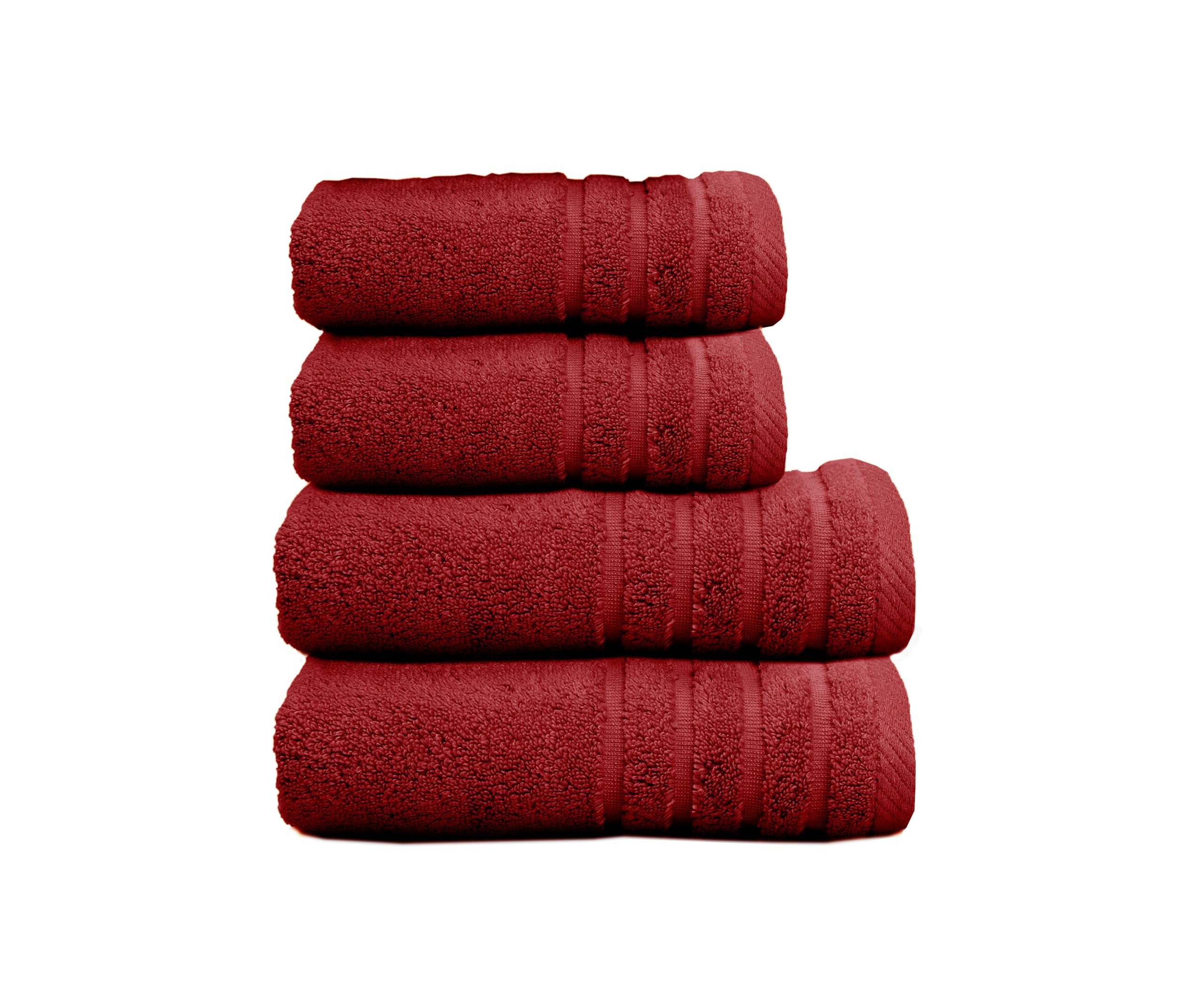 500 g Plain Full Bath Towel Set – Large and Small Terry Towels, 100% Cotton – Pack (2 Washbasin + 2 Shower) – High Absorption – Cotton Towel – Grass