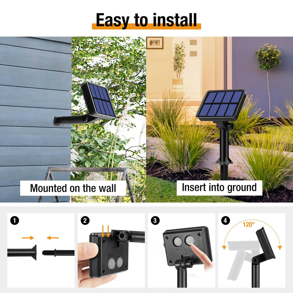 btfarm 2 Pack of Outdoor Solar String Lights, Fully 30M 300 LED, 8 Modes String Lights Decoration for Terrace, Parties, Weddings, Patio, Gardens (Warm White)