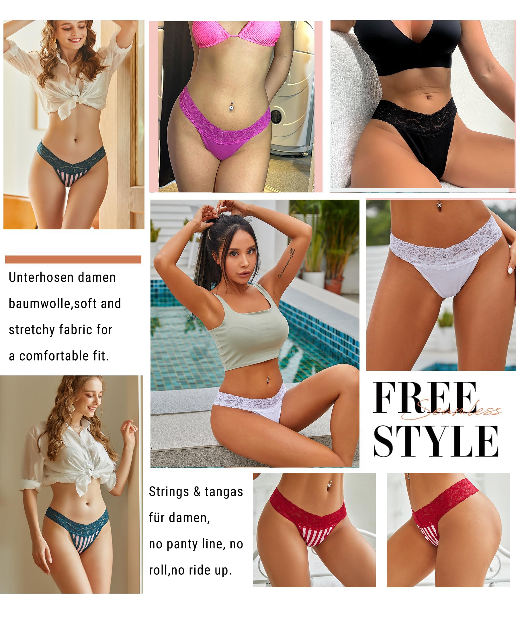 BeReady thongs woman pack thongs sexy for women lace soft thong women cotton stretch thong underwear women